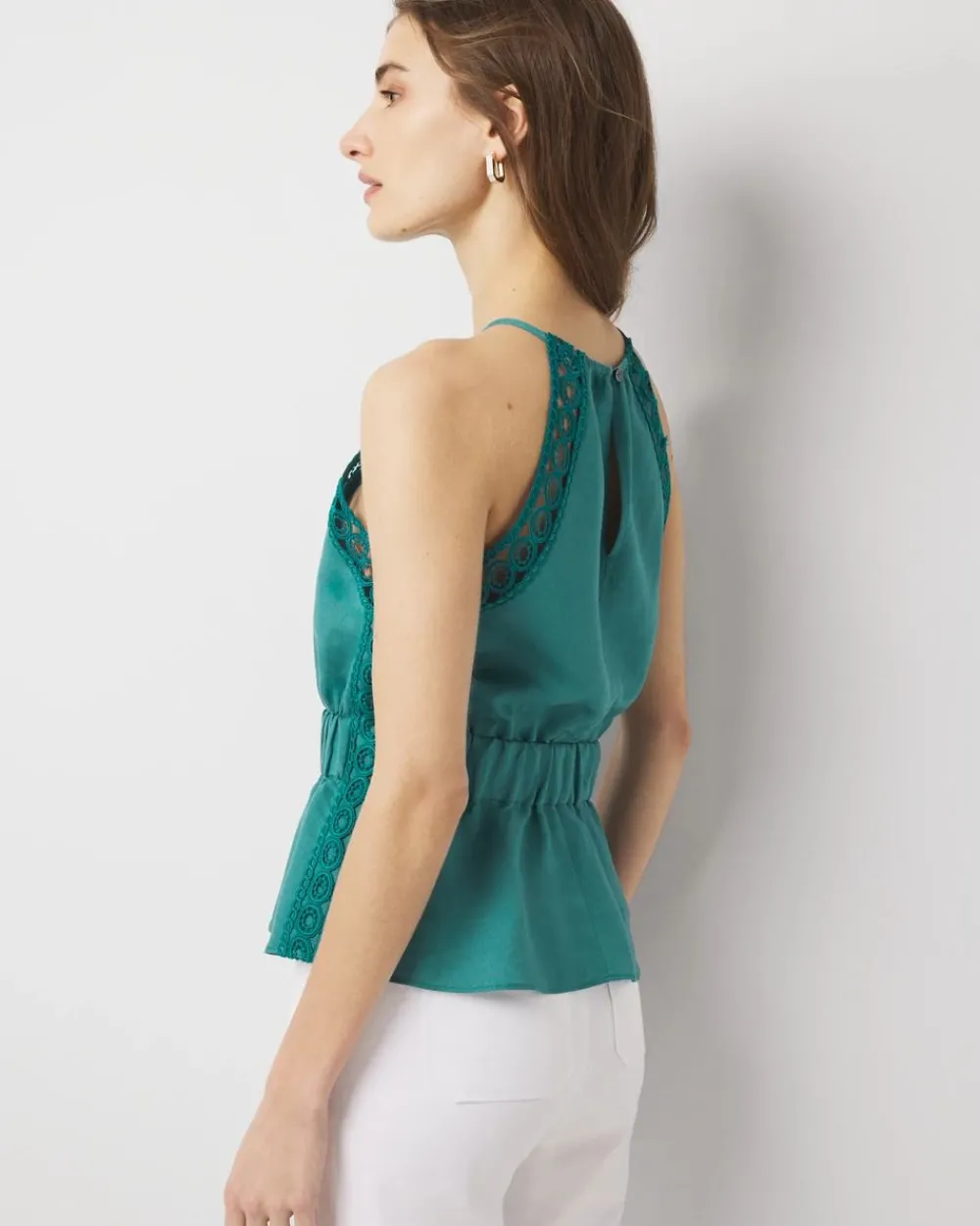 Linen-Blend Halter Top*White House Black Market Online