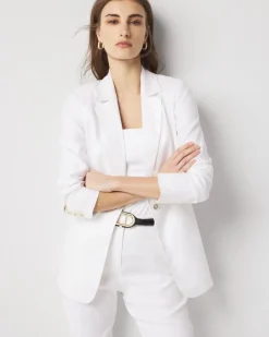 Linen-Blend One-Button Blazer*White House Black Market New