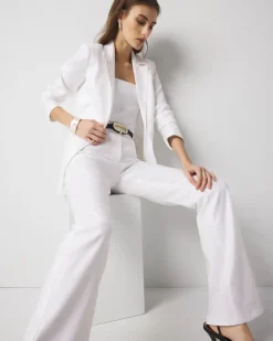 Linen-Blend One-Button Blazer*White House Black Market New