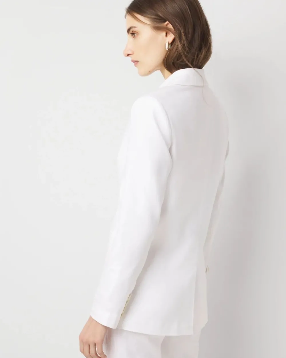 Linen-Blend One-Button Blazer*White House Black Market New