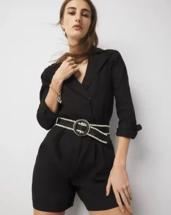 Linen-Blend Romper*White House Black Market Clearance