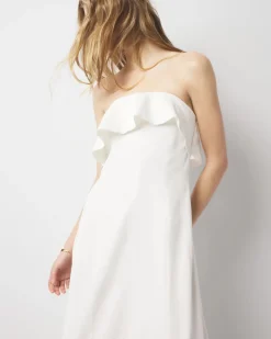 Linen-Blend Strapless Maxi Dress*White House Black Market Outlet