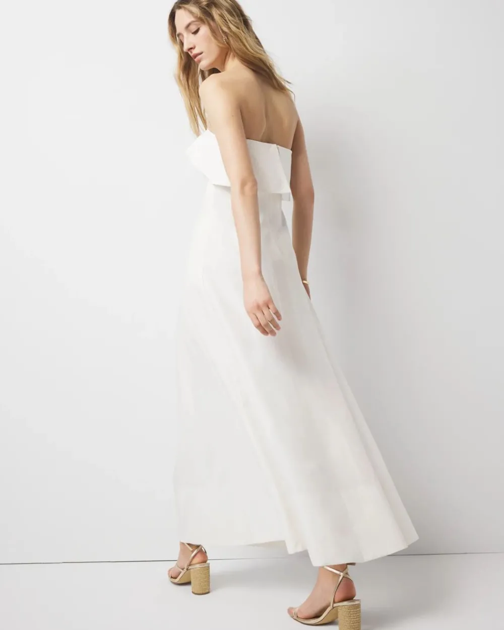 Linen-Blend Strapless Maxi Dress*White House Black Market Outlet