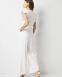 Linen-Blend Wide Leg Jumpsuit*White House Black Market New