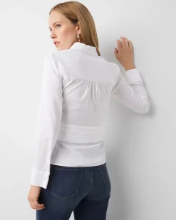 Long Sleeve Cross Front Shirt*White House Black Market Sale