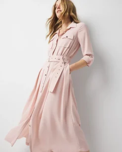 Long Sleeve Utility Shirt Dress*White House Black Market Clearance