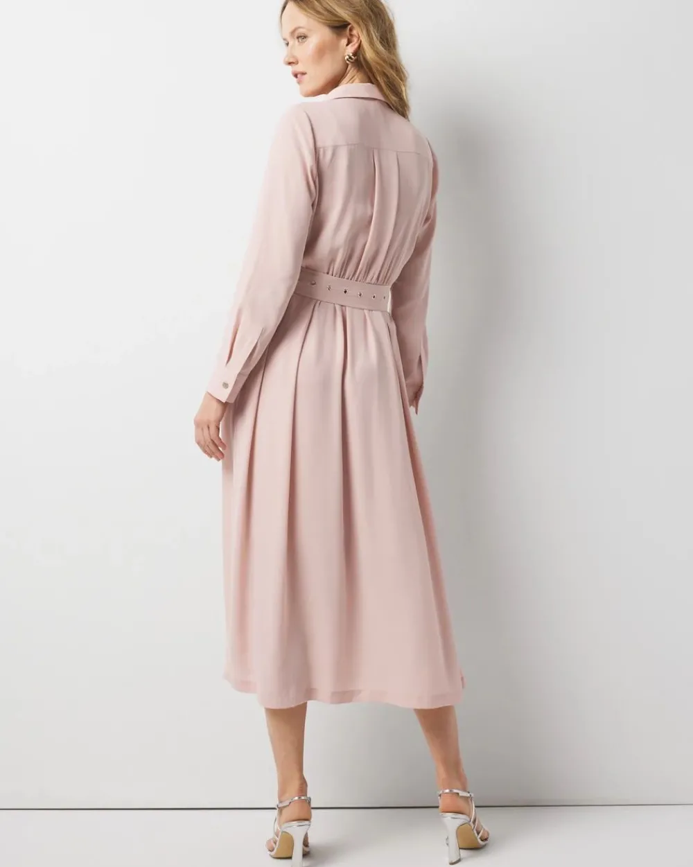 Long Sleeve Utility Shirt Dress*White House Black Market Clearance