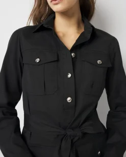 Long-Sleeve Utility Mini Shirt Dress*White House Black Market Discount