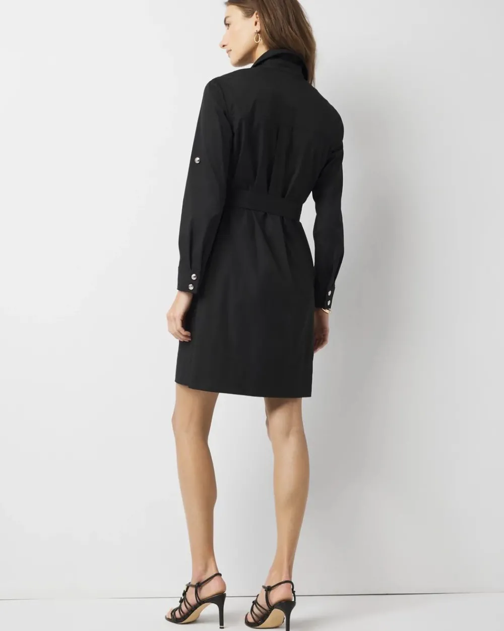 Long-Sleeve Utility Mini Shirt Dress*White House Black Market Discount