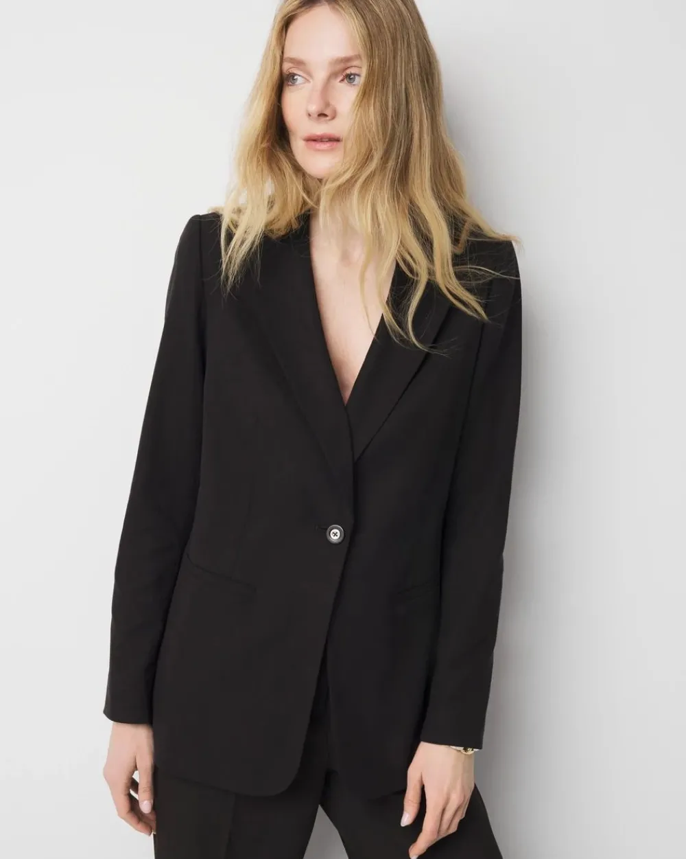 Lyocell-Blend One-Button Blazer*White House Black Market Outlet