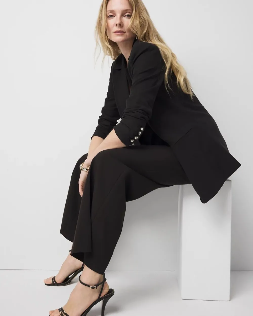 Lyocell-Blend One-Button Blazer*White House Black Market Outlet
