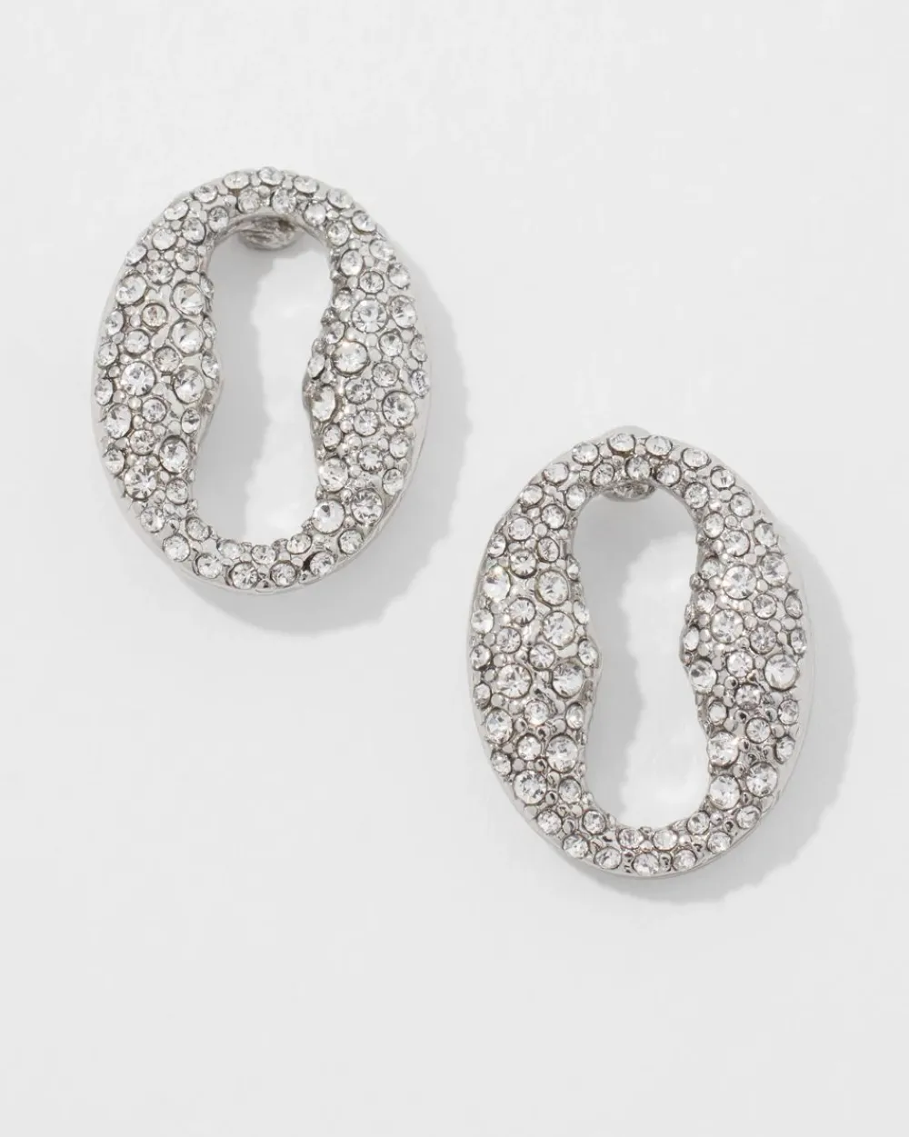 Mariner Link Pavé Stud Earrings*White House Black Market New