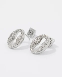 Mariner Link Pavé Stud Earrings*White House Black Market New