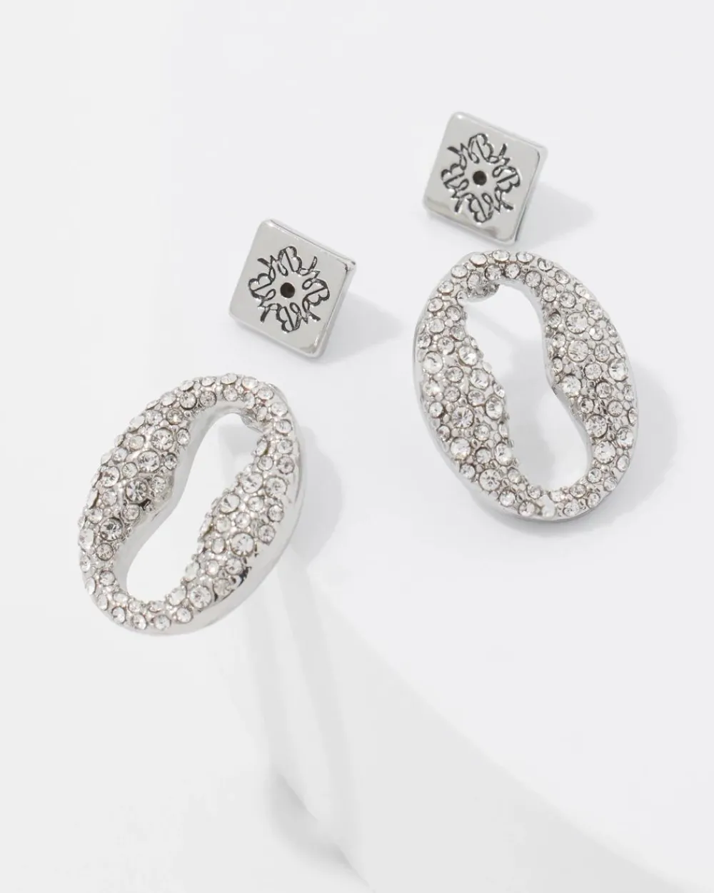 Mariner Link Pavé Stud Earrings*White House Black Market New