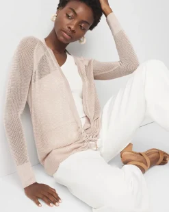 Mesh Cinched Cardigan Sweater*White House Black Market Online