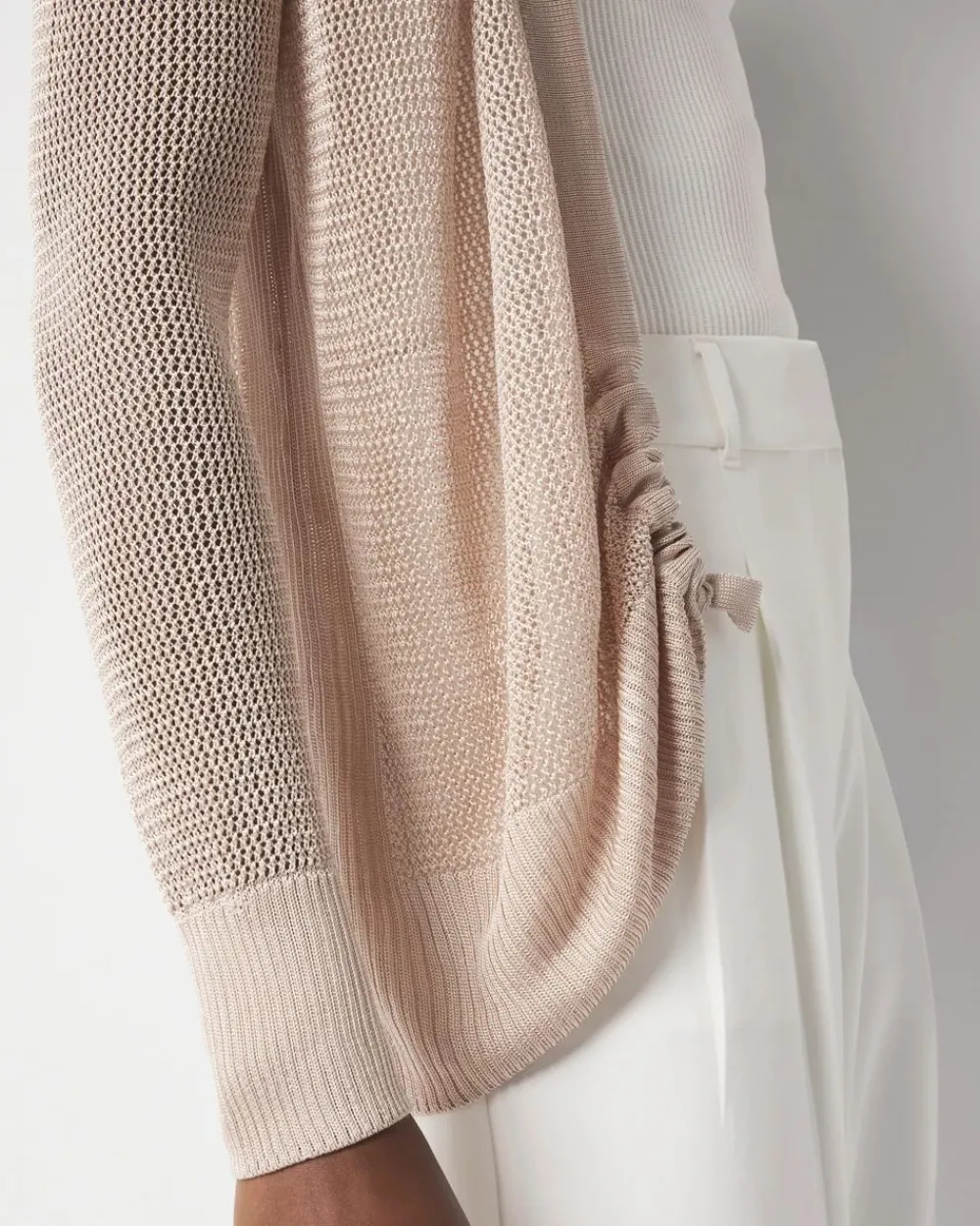 Mesh Cinched Cardigan Sweater*White House Black Market Online