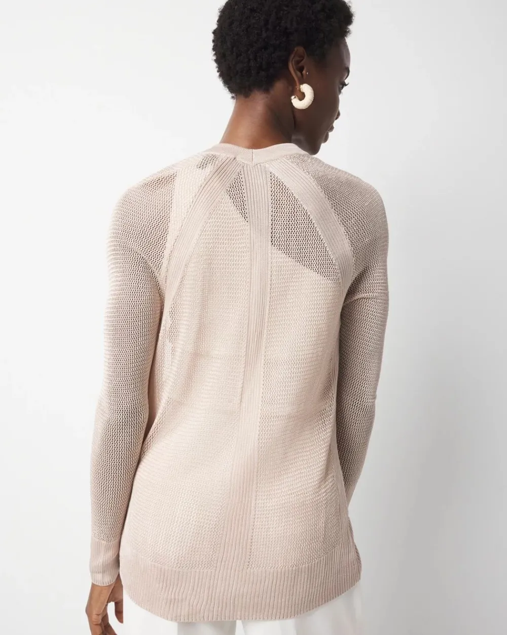 Mesh Cinched Cardigan Sweater*White House Black Market Online