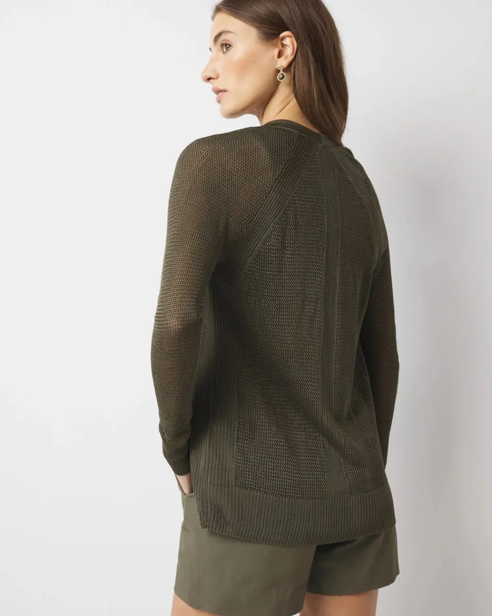 Mesh Cinched Cardigan Sweater*White House Black Market Discount