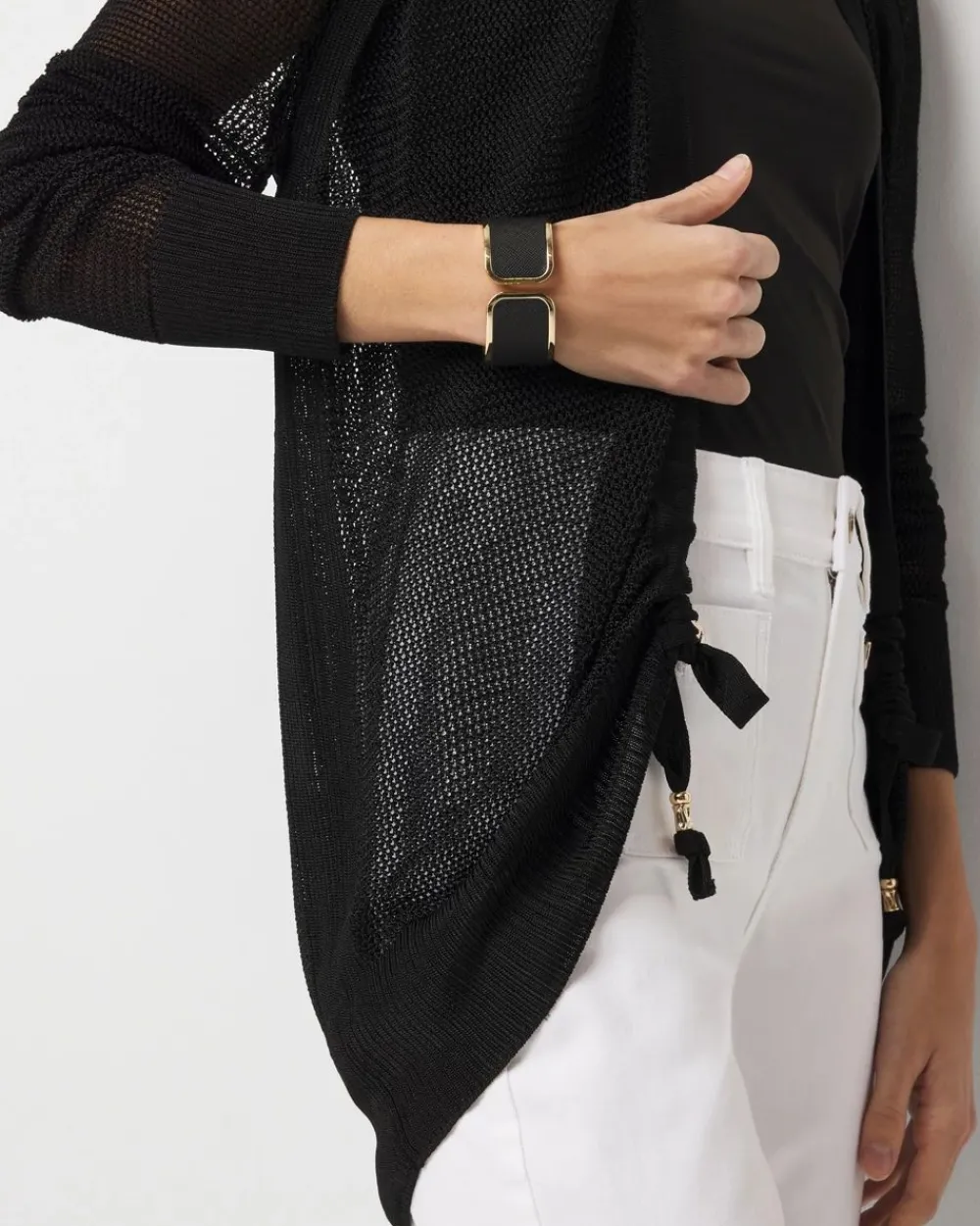 Mesh Cinched Cardigan Sweater*White House Black Market Online