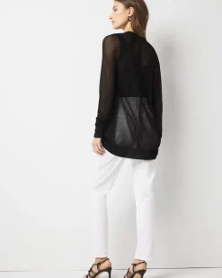 Mesh Cinched Cardigan Sweater*White House Black Market Online