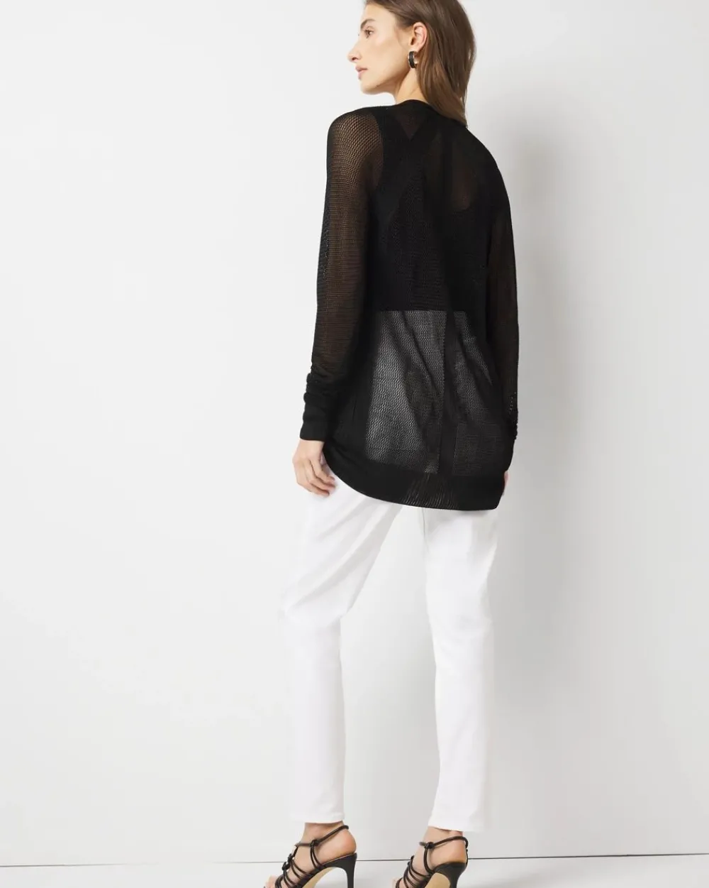 Mesh Cinched Cardigan Sweater*White House Black Market Online