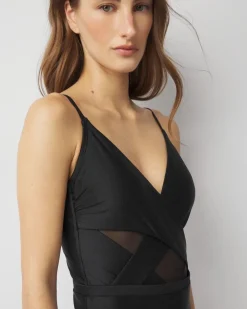 Mesh Inset One-Piece Swimsuit*White House Black Market Outlet