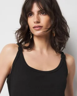 Metallic Knotted Shoulder Tank*White House Black Market Outlet