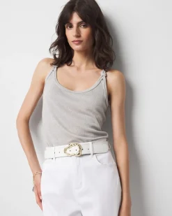 Metallic Knotted Shoulder Tank*White House Black Market Clearance
