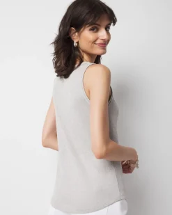 Metallic Knotted Shoulder Tank*White House Black Market Clearance
