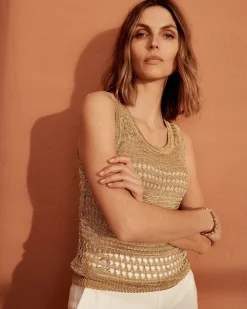 Metallic Scoop Neck Sweater Tank*White House Black Market New