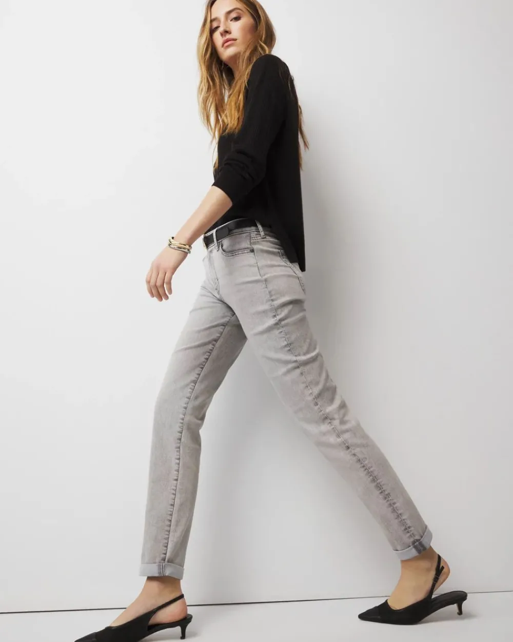 Mid-Rise Girlfriend Jeans*White House Black Market Fashion