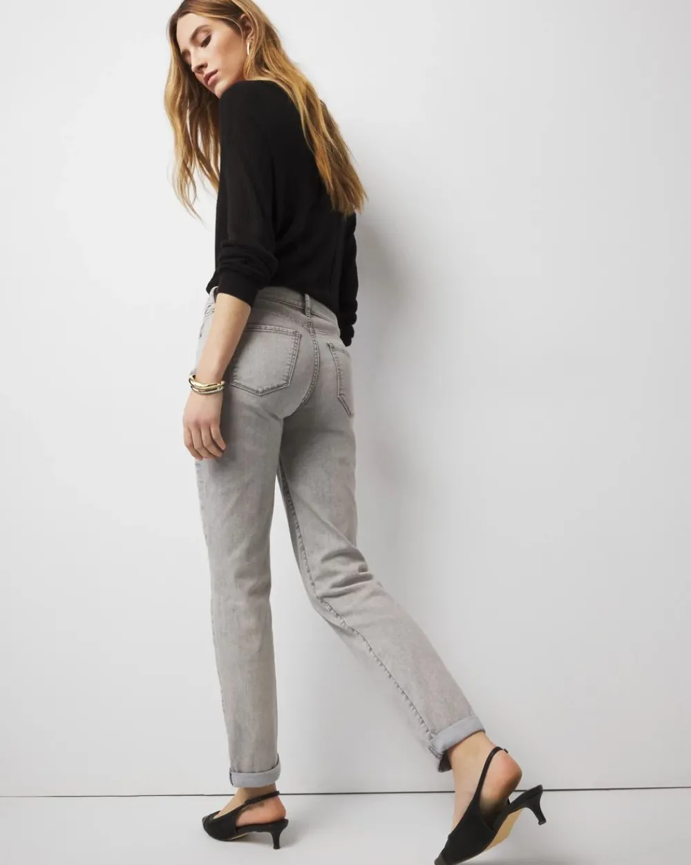 Mid-Rise Girlfriend Jeans*White House Black Market Fashion