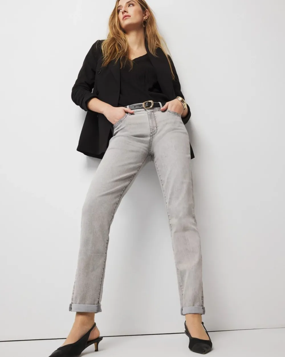 Mid-Rise Girlfriend Jeans*White House Black Market Fashion