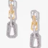 Mixed Metal Crystal Link Linear Earrings*White House Black Market Hot