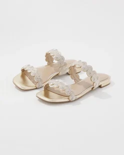 Mixed Metal Flat Sandal*White House Black Market Sale