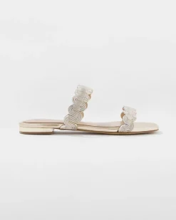 Mixed Metal Flat Sandal*White House Black Market Sale
