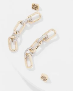 Mixed Metal Links Drop Earrings*White House Black Market Outlet