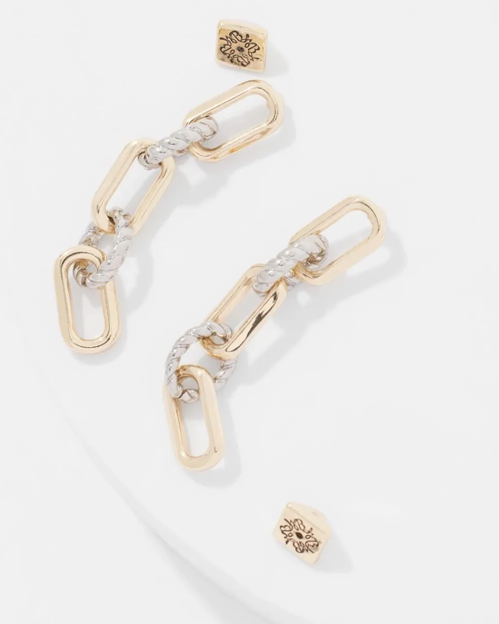 Mixed Metal Links Drop Earrings*White House Black Market Outlet
