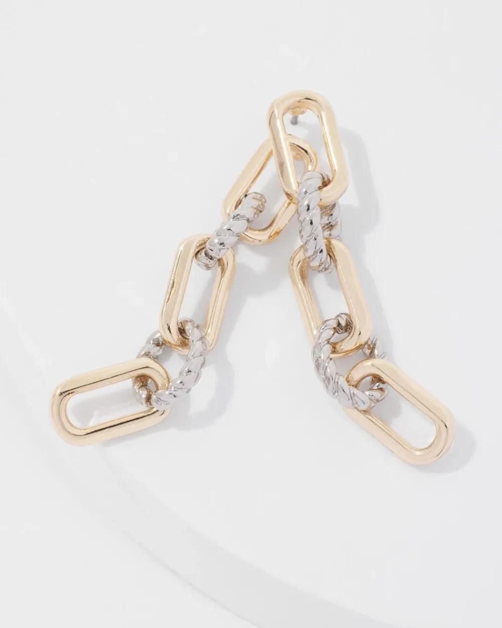 Mixed Metal Links Drop Earrings*White House Black Market Outlet