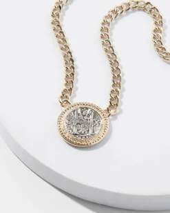 Mixed-Metal Coin Short Necklace*White House Black Market Discount
