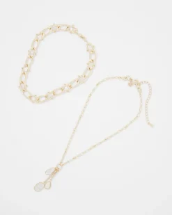 Mother of Pearl Charm Necklace*White House Black Market Sale