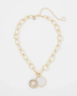 Mother of Pearl Charm Pendant*White House Black Market Fashion