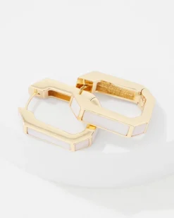 Mother of Pearl Huggie Earrings*White House Black Market Online