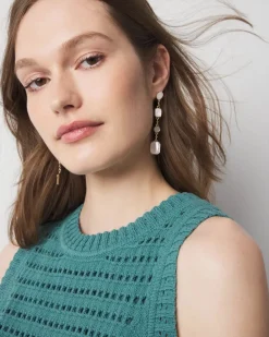 Mother of Pearl Linear Drop Earrings*White House Black Market Sale