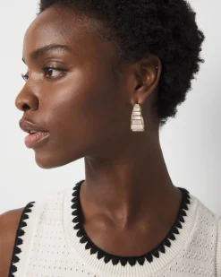 Mother of Pearl Small Hoop Earrings*White House Black Market Hot