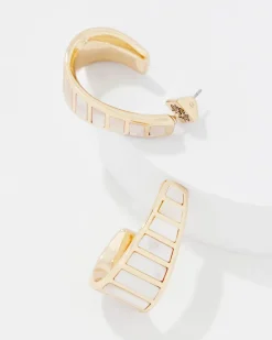 Mother of Pearl Small Hoop Earrings*White House Black Market Hot