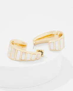 Mother of Pearl Small Hoop Earrings*White House Black Market Hot