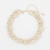 Natural Raffia + Crystal Link Necklace*White House Black Market Sale