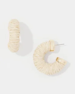 Natural Raffia Hoop Earrings*White House Black Market Online