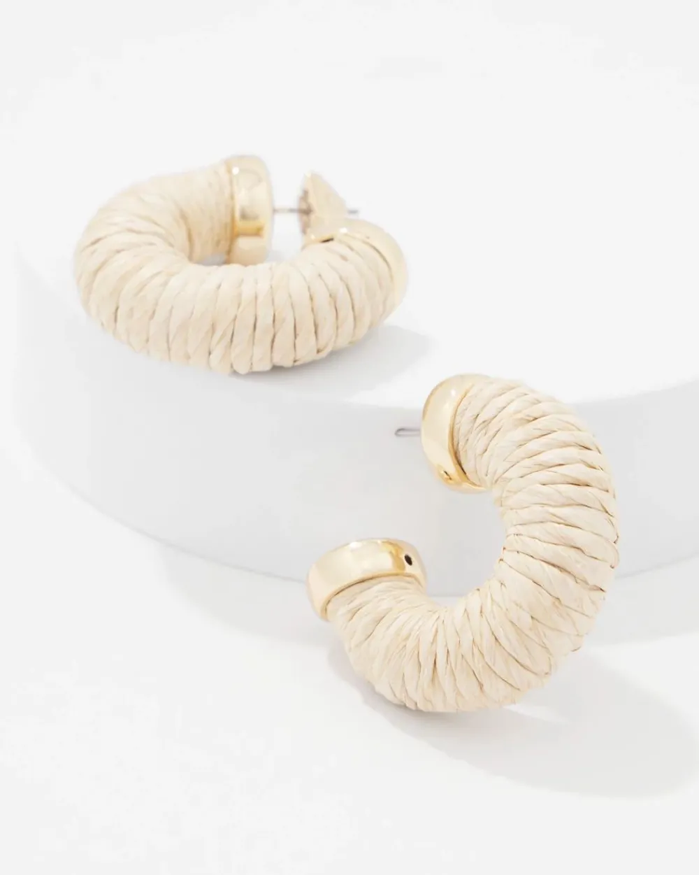 Natural Raffia Hoop Earrings*White House Black Market Online